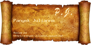 Panyek Julianna névjegykártya